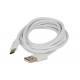 Kabel Micro USB-C (3 metry) bílý