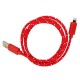 Nylonový odolný kabel Lightning červený 1m