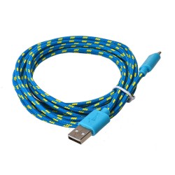 Nylonový odolný kabel Micro USB modrý 1m