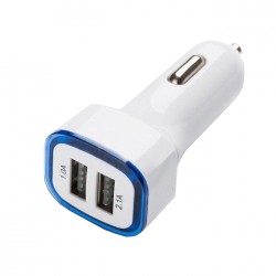 USB duální auto nabíječka modrá