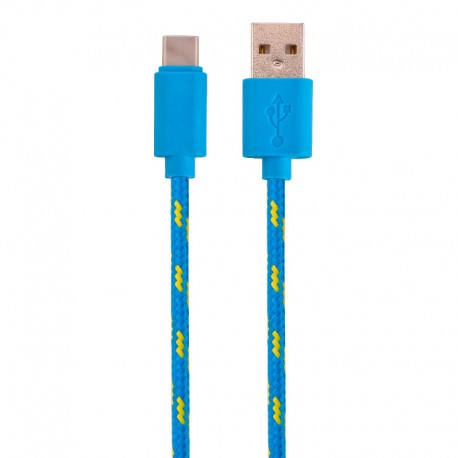 Nylonový odolný kabel USB-C modrý 1m