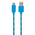Nylonový odolný kabel USB-C modrý 1m